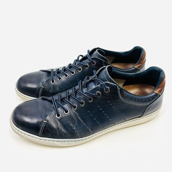 Zelli Russo Calfskin & Crocodile Sneakers Navy (65-201-NVY) Sz 12 Mens